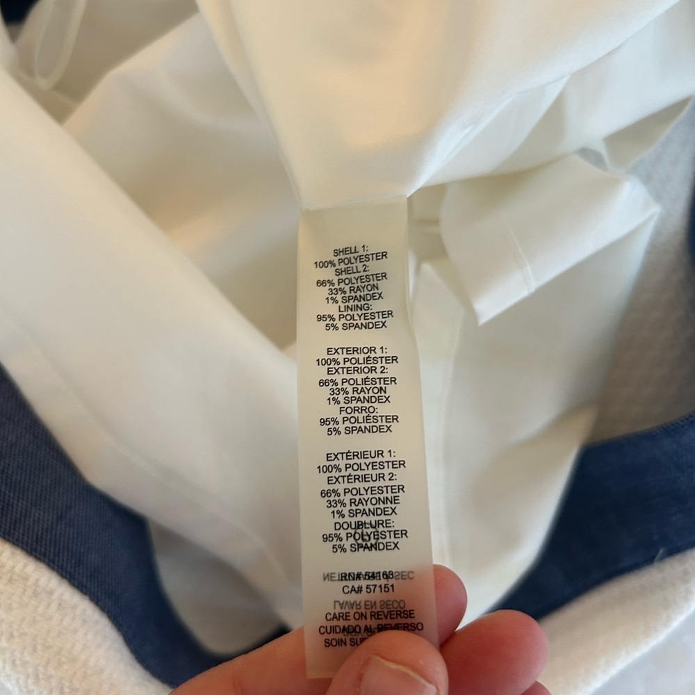 Women's Tommy Hilfiger White & Blue Textured Skirt – Size 10 - Picture 6 of 8